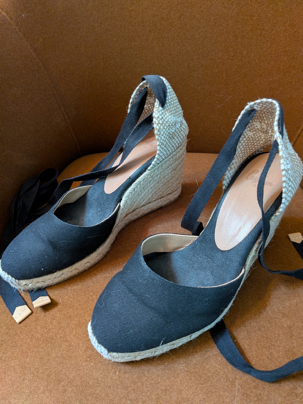 Castaner Carina Black Wedge Espadrille